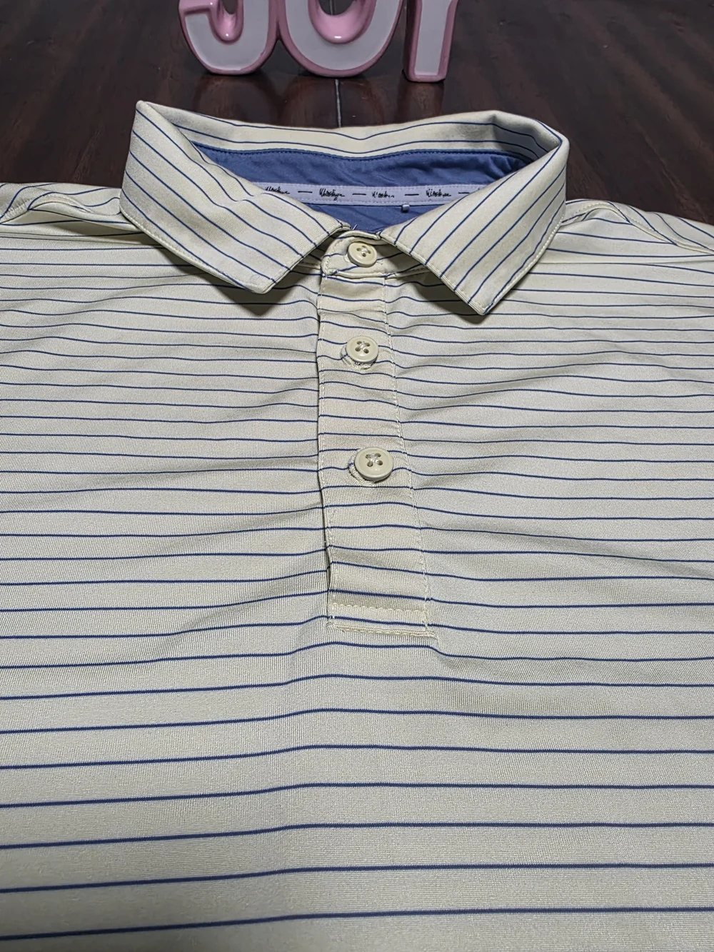 U.S. Polo Assn. Men's Striped Polo Cream & Blue XL